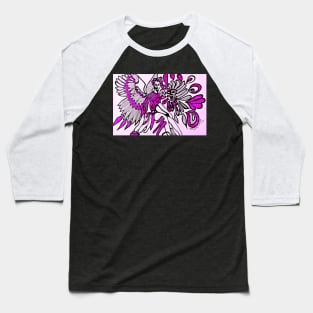 Purple Angel Drawing Baseball T-Shirt